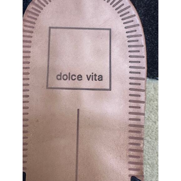 Dolce Vita Black Leather Studded Flat Slide Sandals Women's Size 8 - Picture 6 of 8